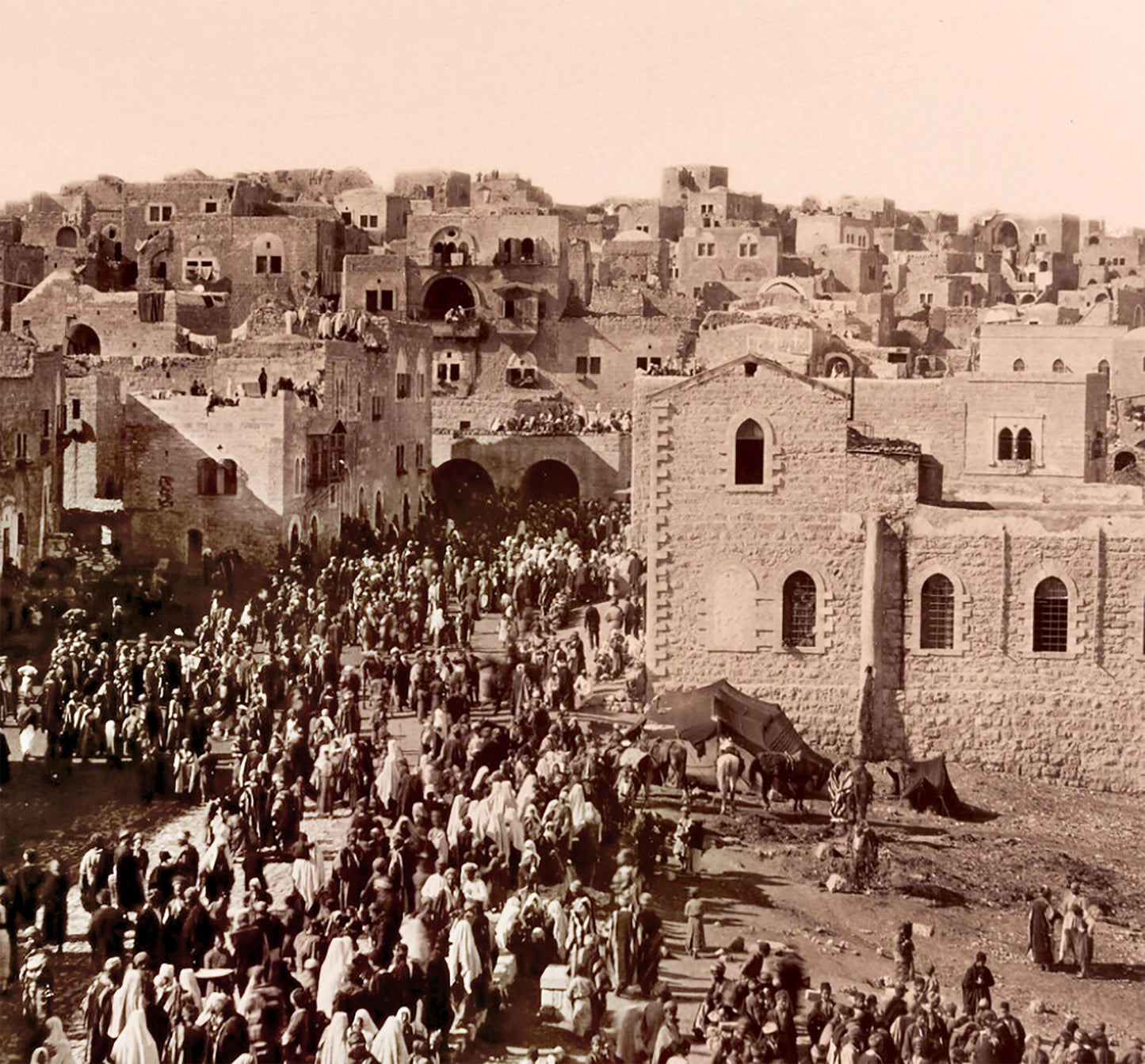 Palestine Bethlehem Old Photo Printed Poster Canvas Framed, View of Jerusalem, Historical Religious Poster, Vintage Wall art
