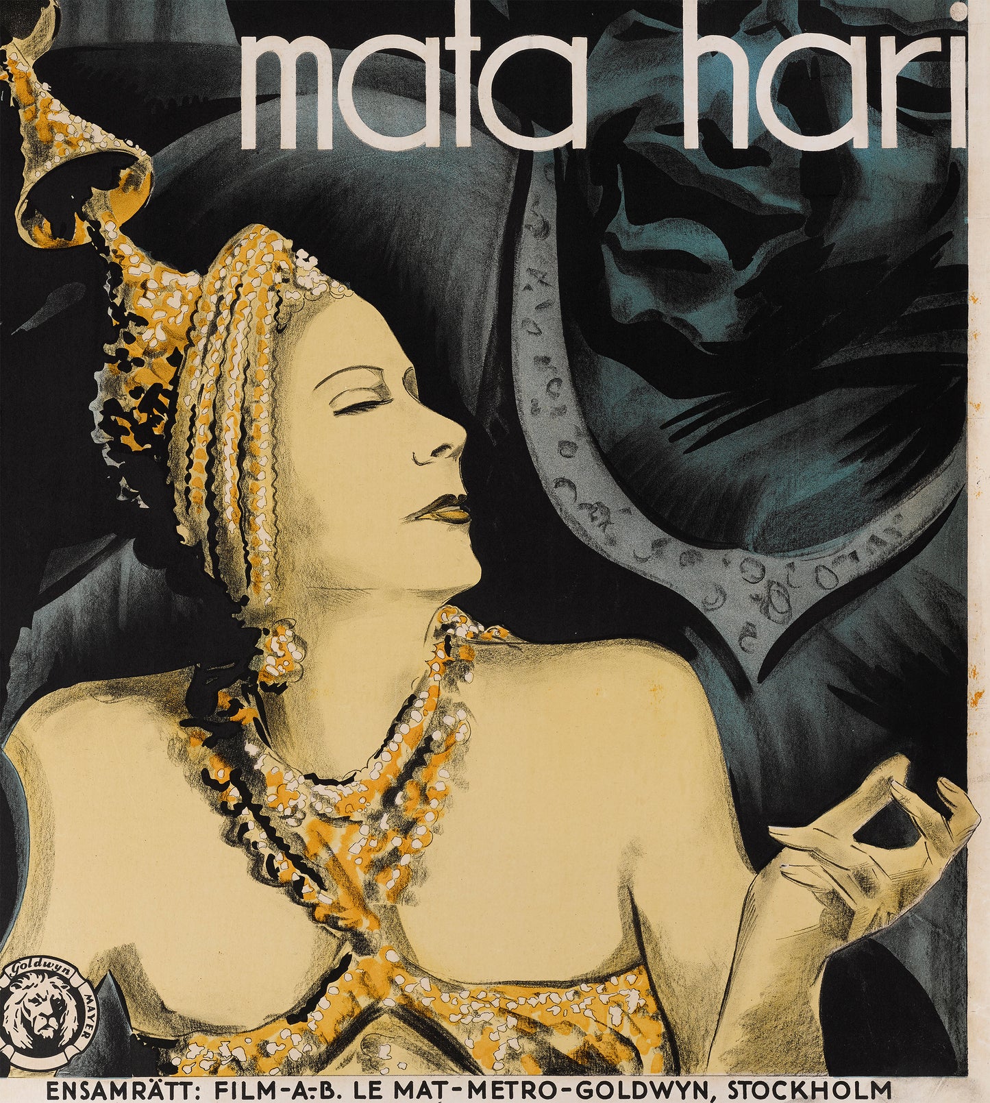Mata Hari 1931 Film Poster Print Framed Canvas, Greta Garbo Poster, Vintage Poster, Movie Poster, Canvas Wall Art, gift canvas