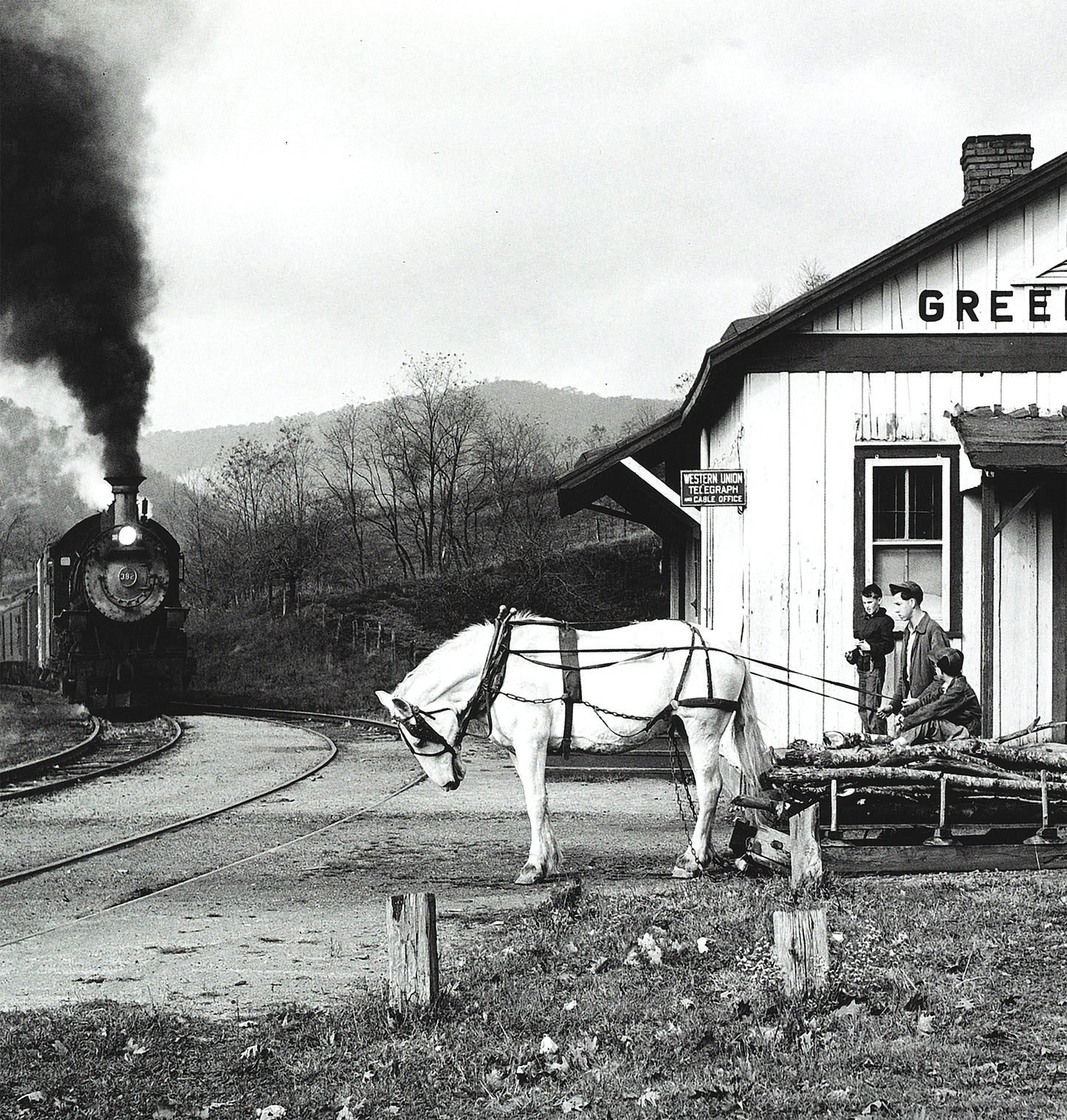 O. Winston Link Train Station Train Photo Poster Framed Canvas, Old train pictures poster, Canvas Wall, Decor Canvas