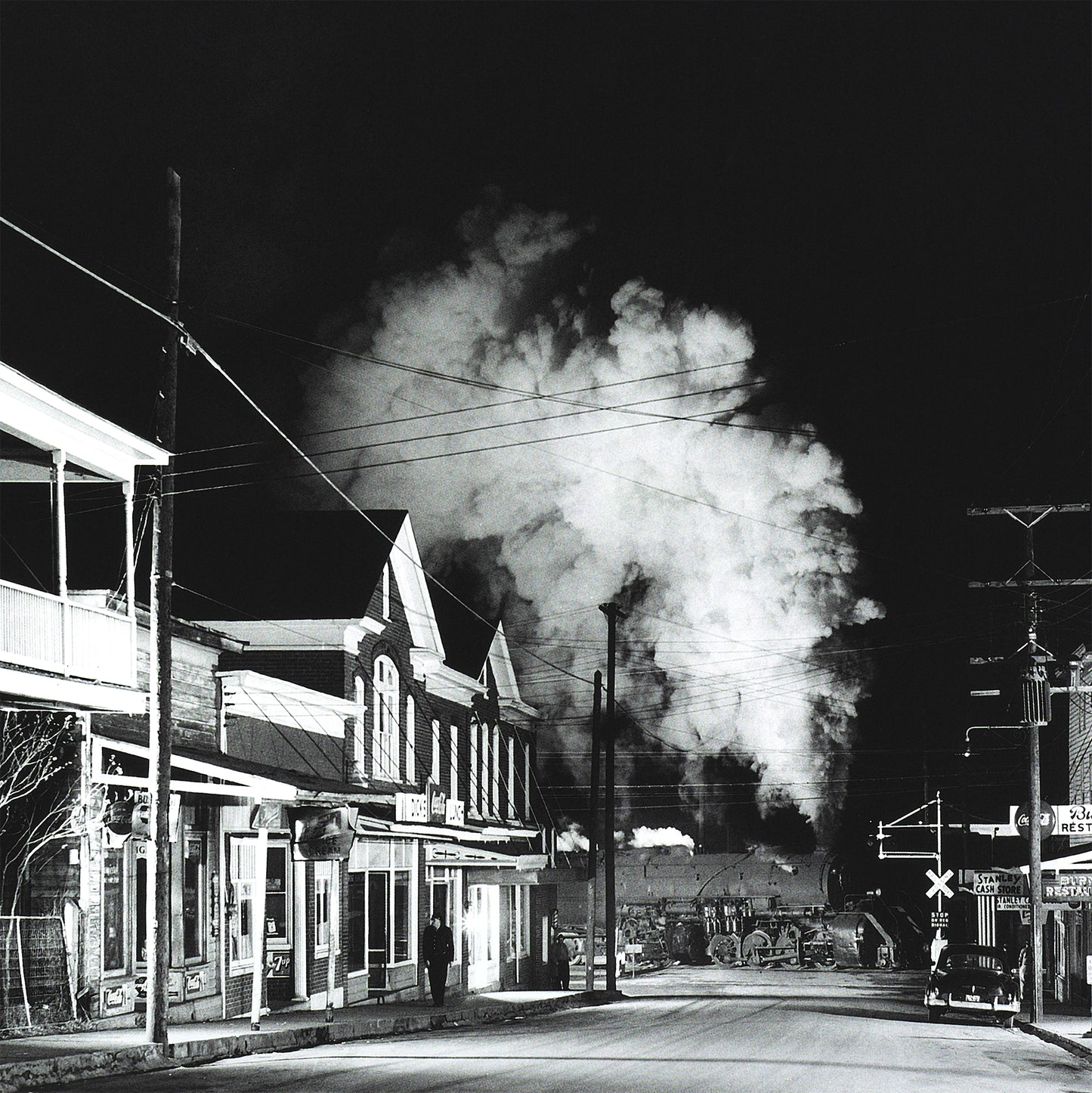 O. Winston Link, Ghost Town, Stanley, Virginia Train Photo Poster Framed Canvas, Old train pictures poster, Canvas Wall, Decor Canvas