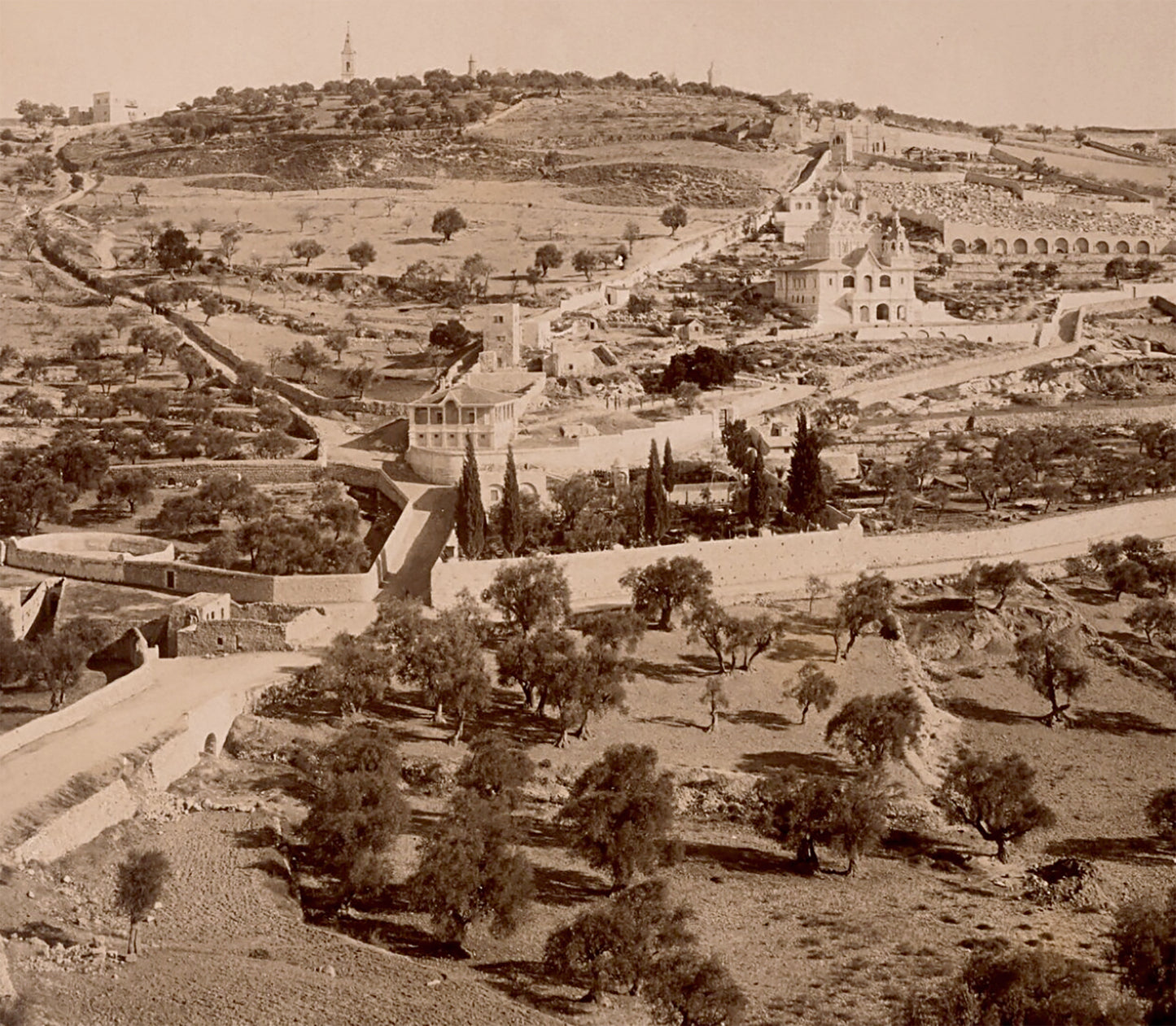 Mount of Olives Photo Printed Poster Canvas Framed, View of Jerusalem, Historical Religious Poster, Vintage Wall art
