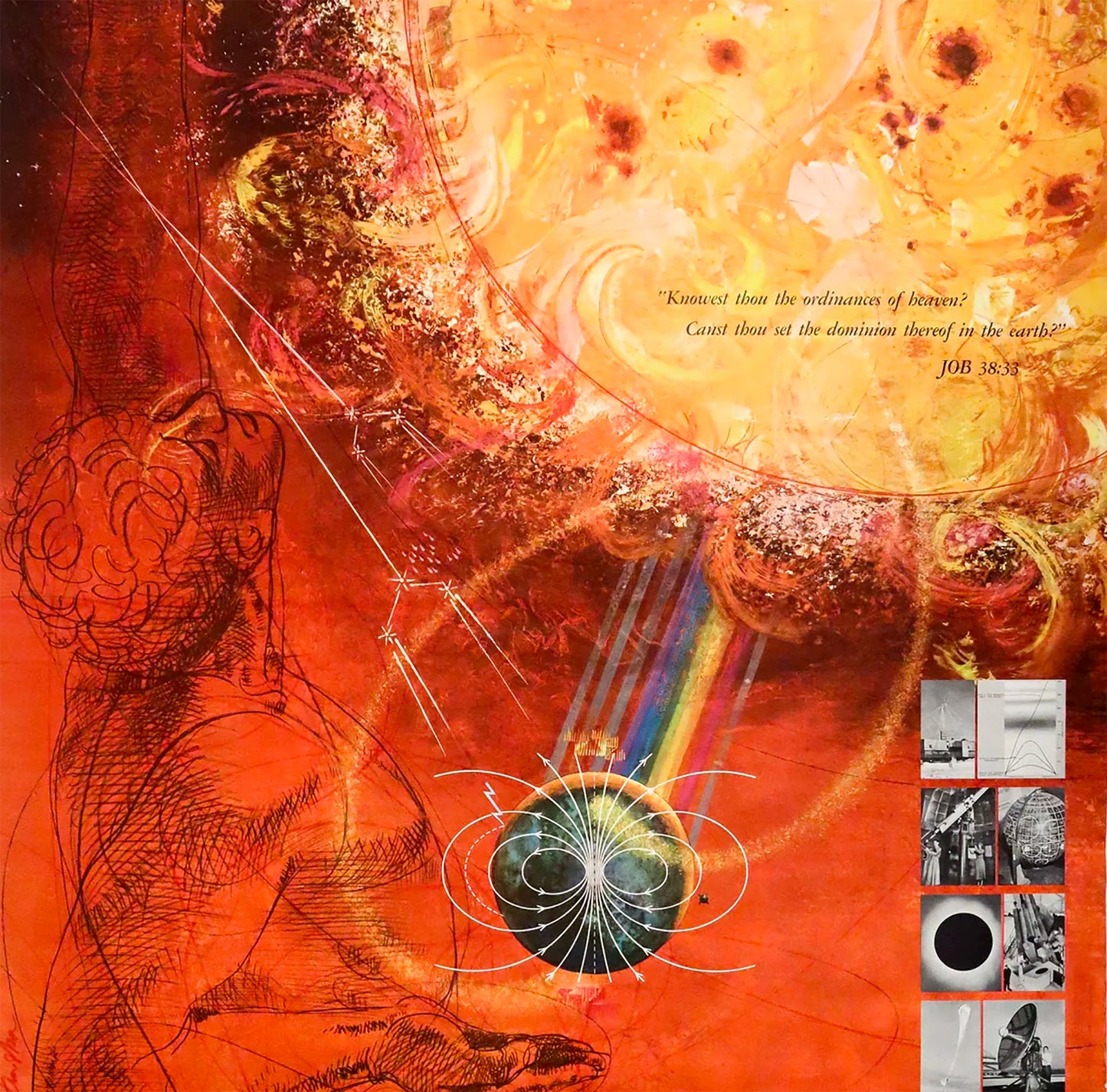 Sun and Earth by National Academy of Science Poster Print Framed Canvas, Poster by Herbert Danska, Advertising Poster, gift canvas wall art