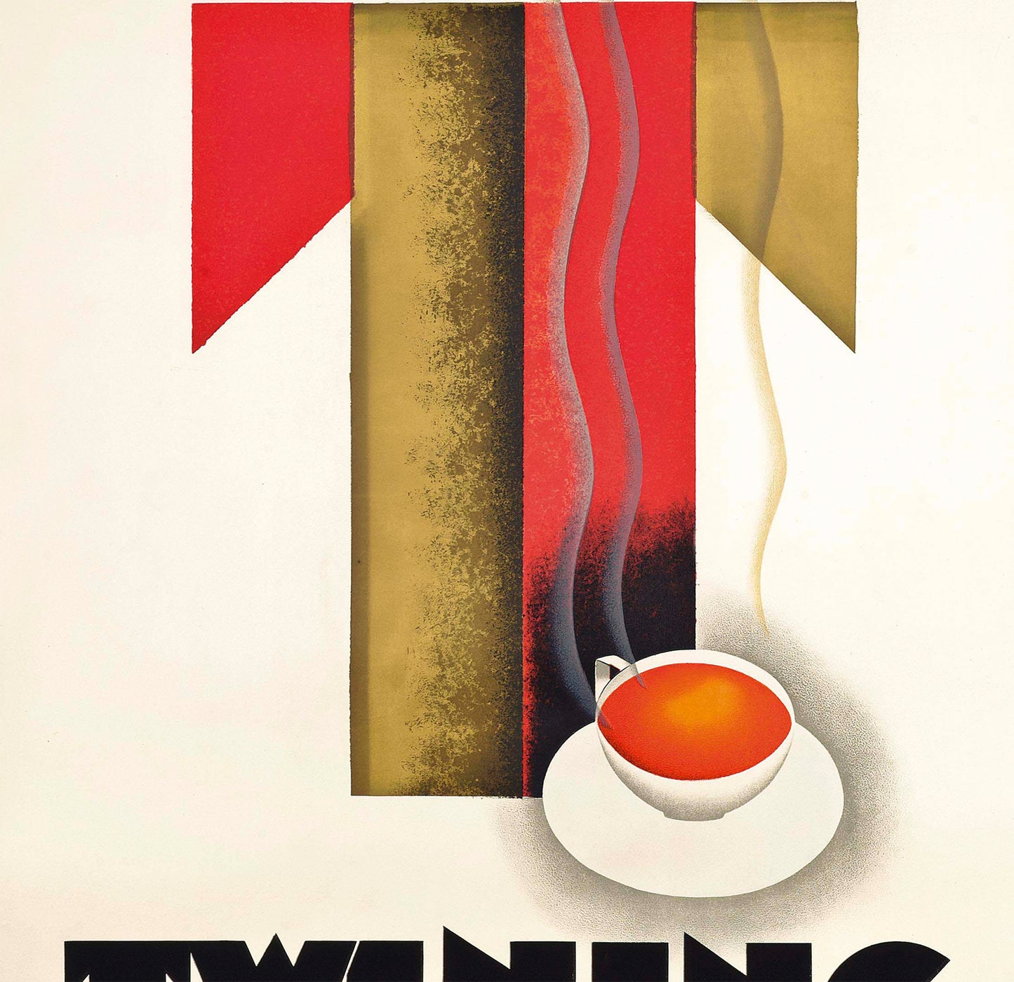 Twining Tea by Charles Loupot Poster Print Framed Canvas, Retro Poster, Vintage Poster Art Canvas, Retro Wall Decor