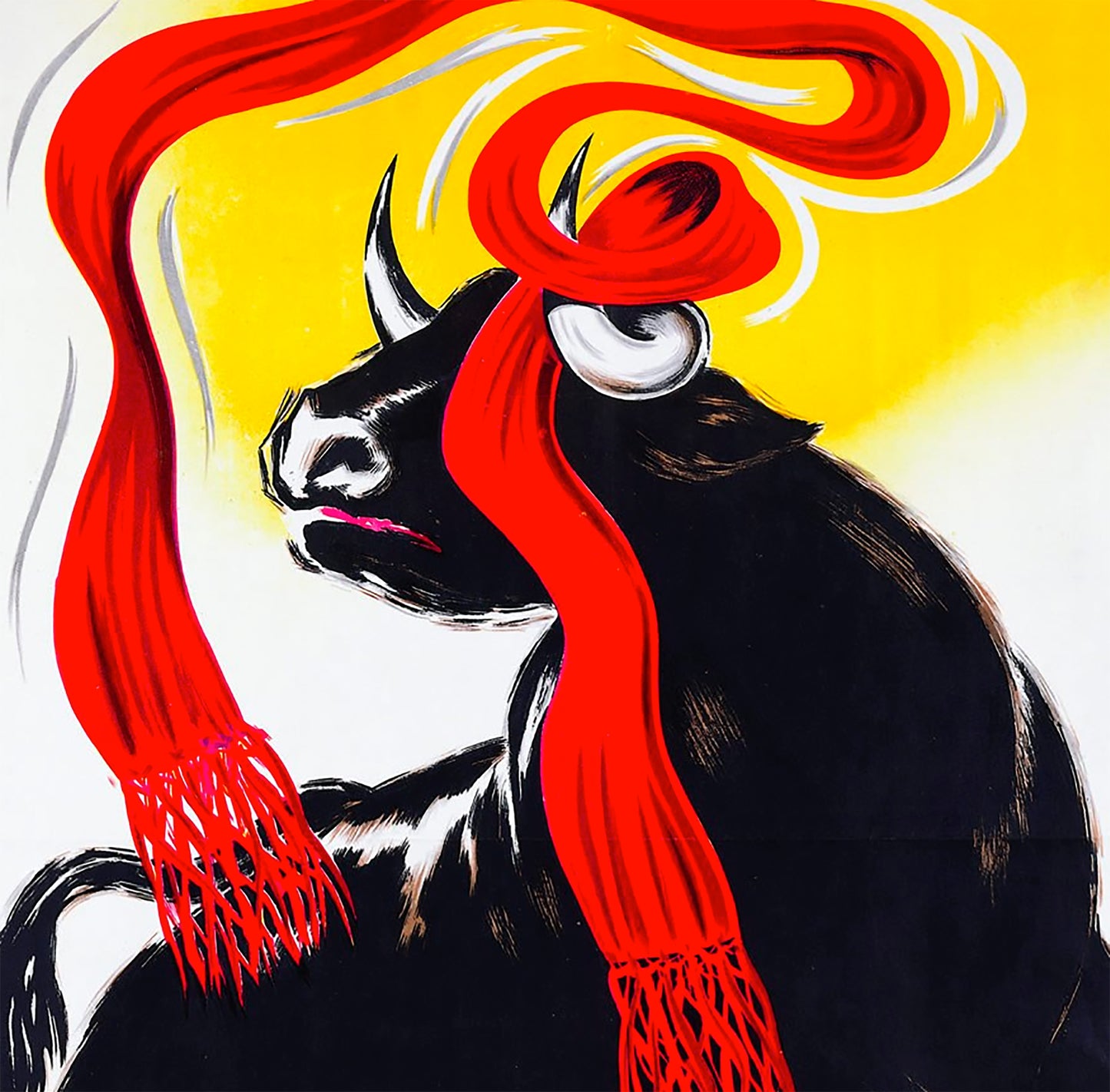 Pamplona, San Fermin 1956 Bull Poster Print Framed Canvas, Spanish Poster, Tourism Travel Poster, Vintage Poster, Spain Poster