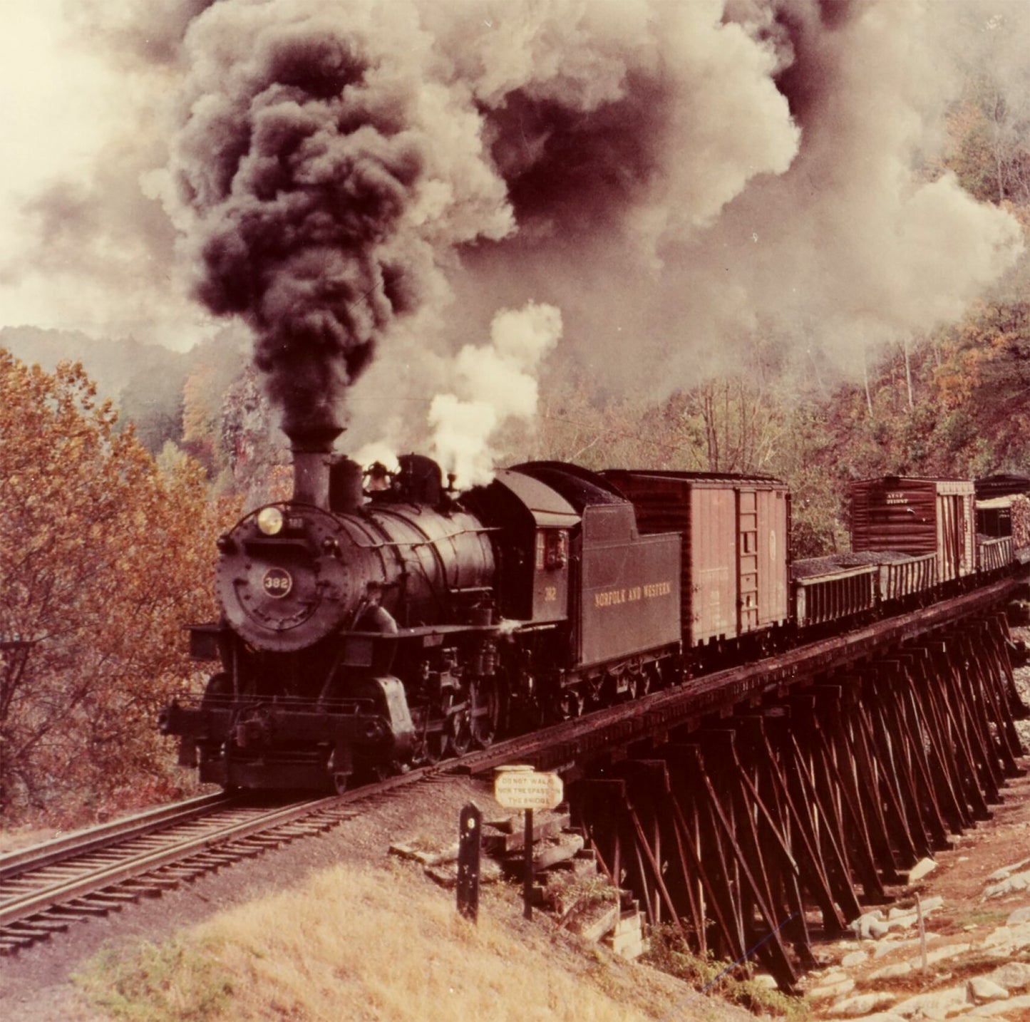 O. Winston Link Abingdon Branch, Train No. 202, Northbound, Crosses Bridge 8, Watauga, Virginia Train Photo Poster Framed Canvas, Old train pictures poster, Canvas Wall, Decor Canvas