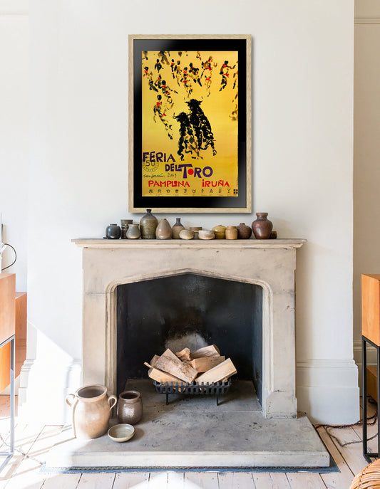 2009 San Fermin Feria Del Toro Vintage Fine Art Print Poster, Sanfermines