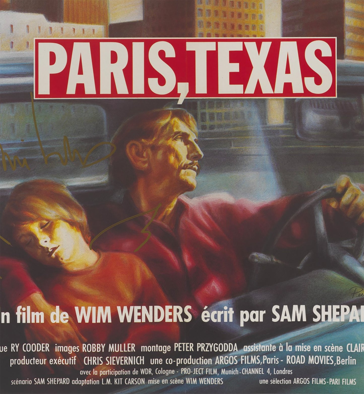 Paris, Texas 1984 Film Poster Framed Canvas Print, Movie Poster, Film Poster, Advertising Poster, Vintage Poster, canvas wall art