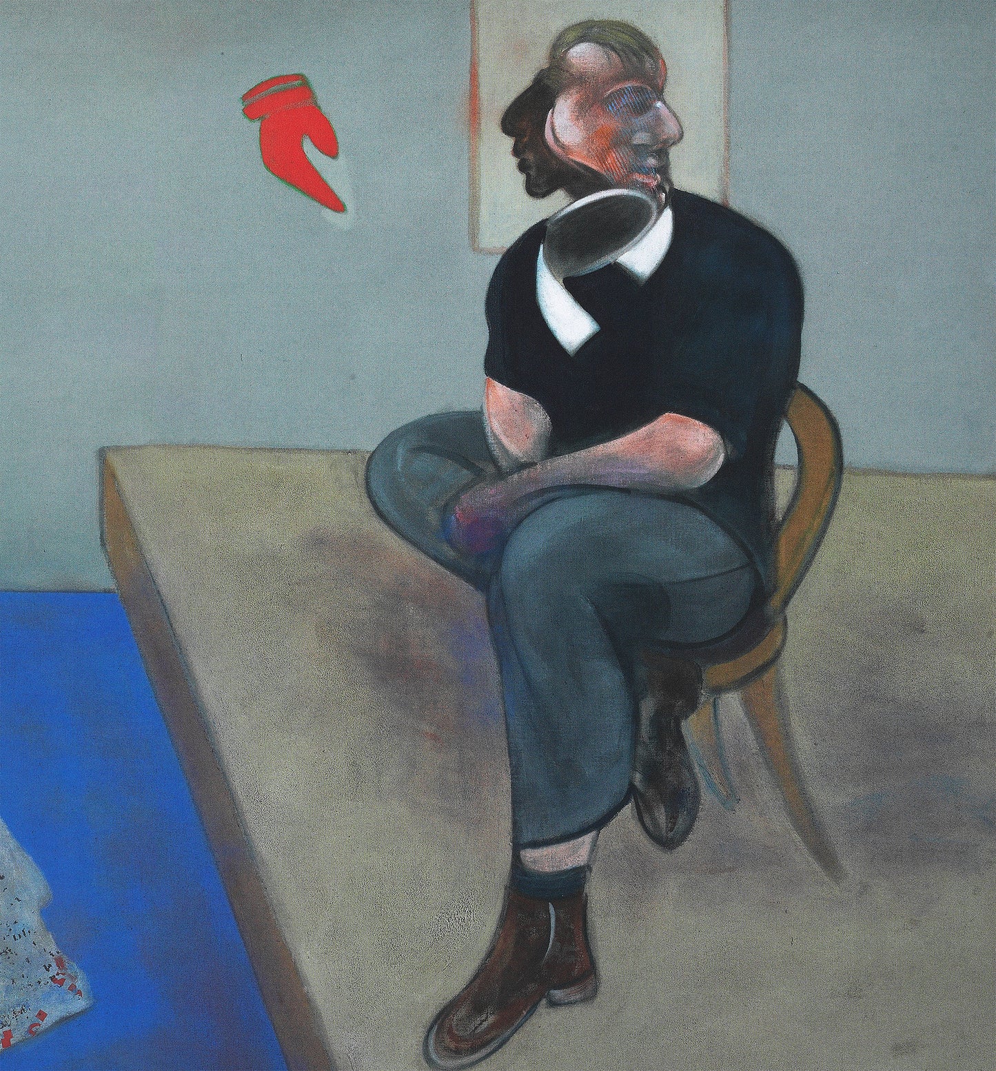 Francis Bacon, Study for self-portrait Poster Exclusive Framed Canvas Print, Work of art Bacon painting, Vintage Poster, Artwork, canvas art