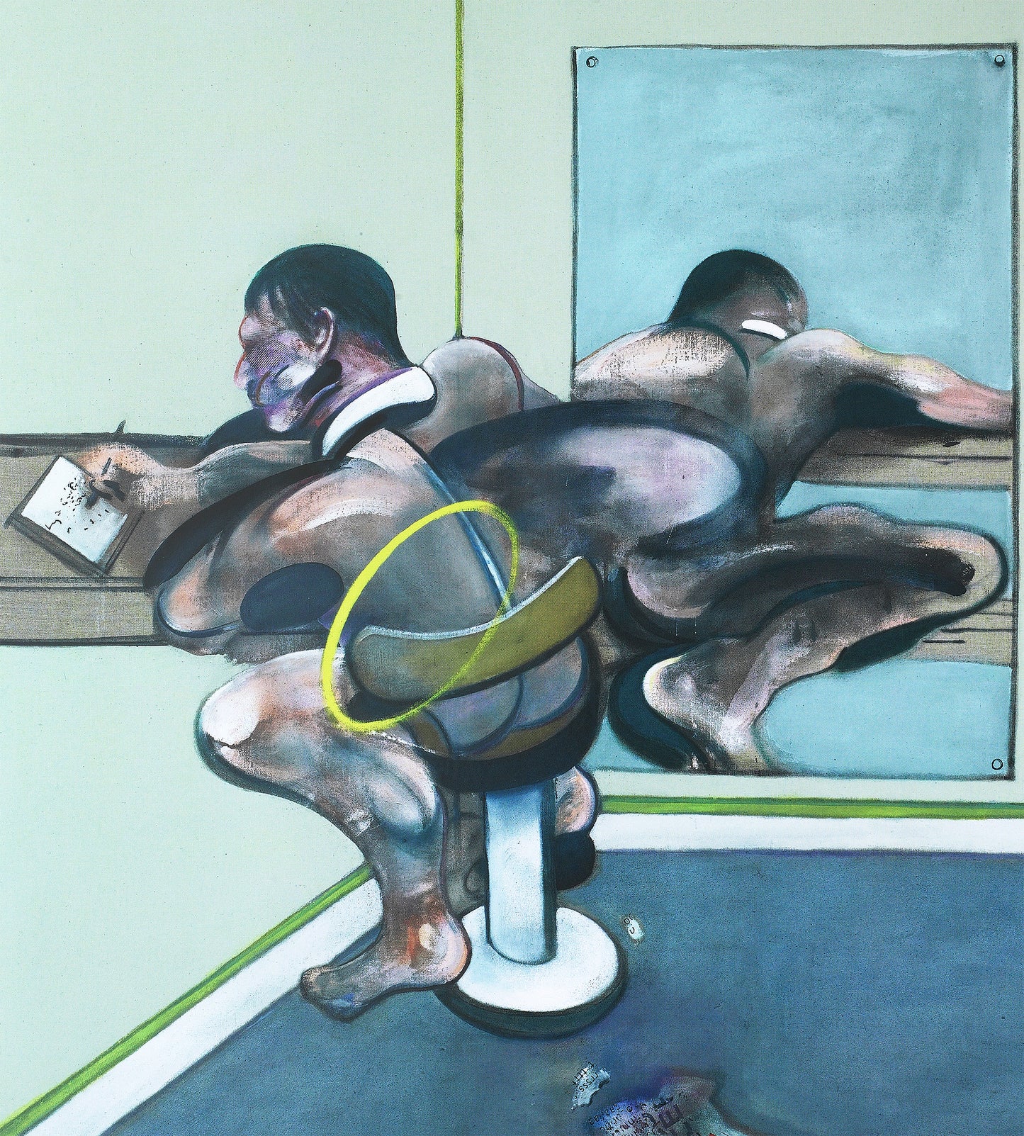 Figure Writing Reflected In Mirror, Francis Bacon Poster Exclusive Framed Canvas Print, Bacon painting, Vintage Poster, Artwork, wall canvas