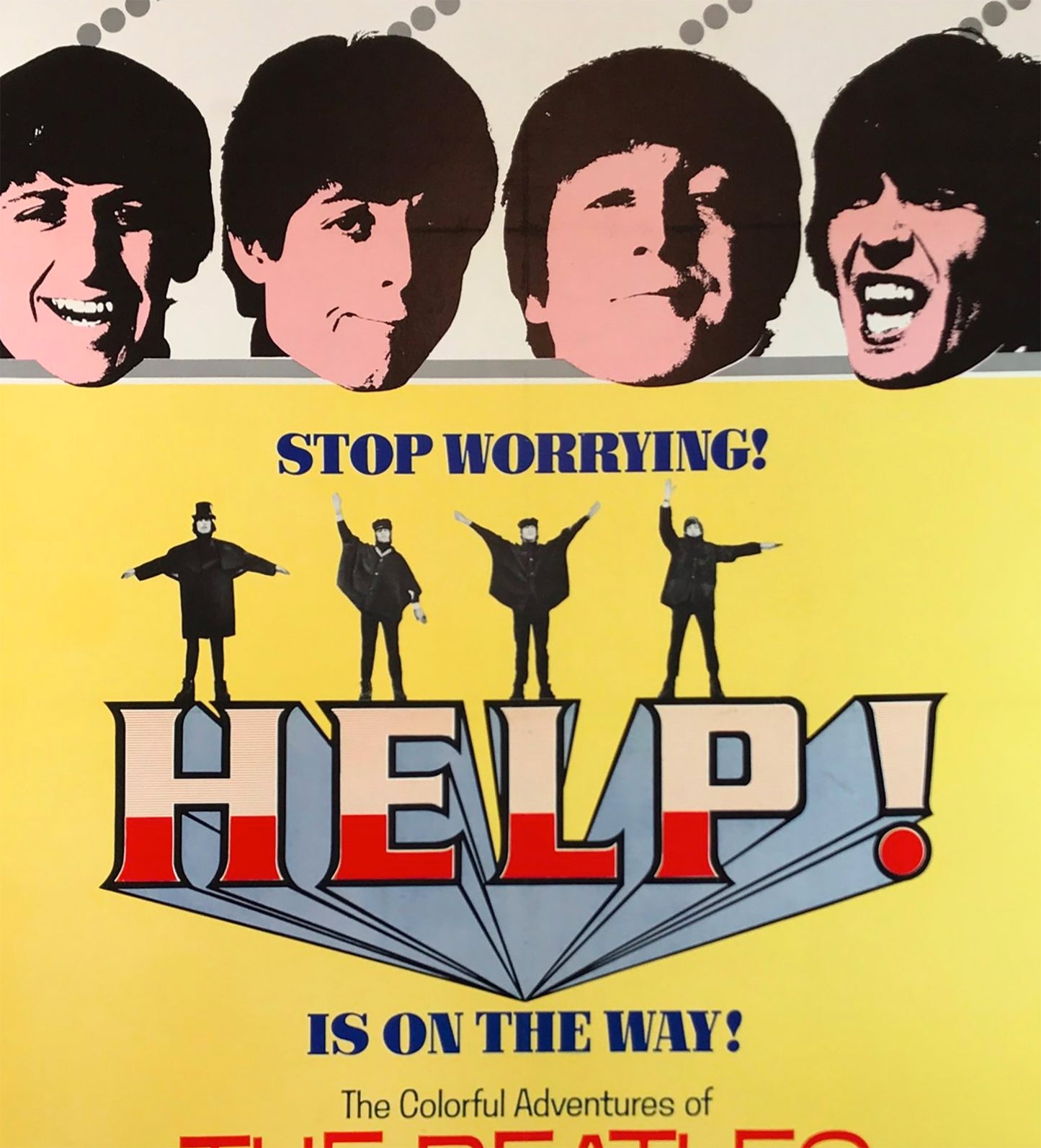 Help 1965 Film Poster, The Beatles Vintage Photo Poster Framed Canvas Print, Vintage Poster, Advertising Poster, Movie Poster, Metal Poster