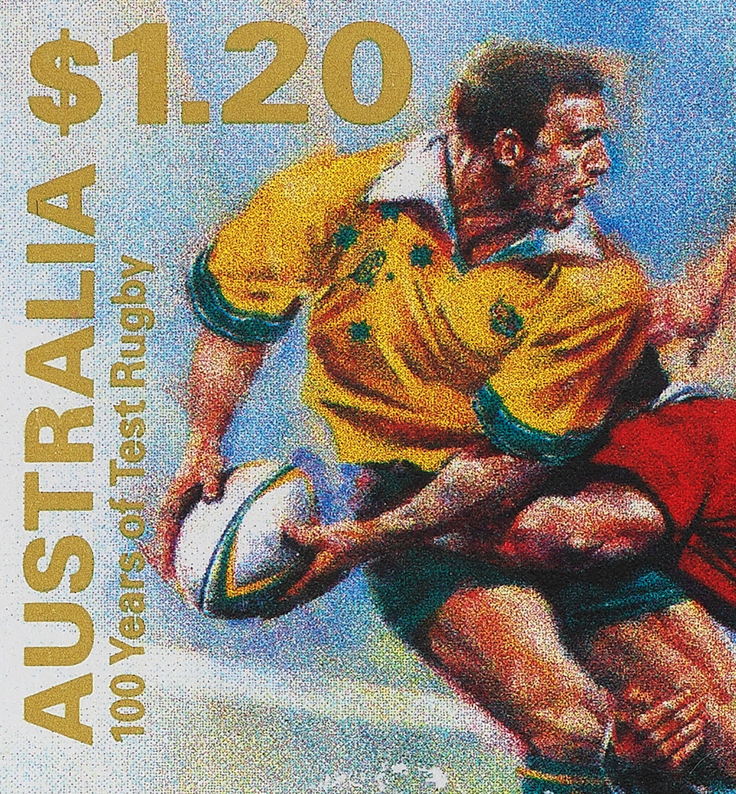 Rugby World Cup Stamp Art Postage, Australia Stamp, 100 years of Test Rugby, Vintage Poster, Travel Poster Prints, canvas wall art, gift