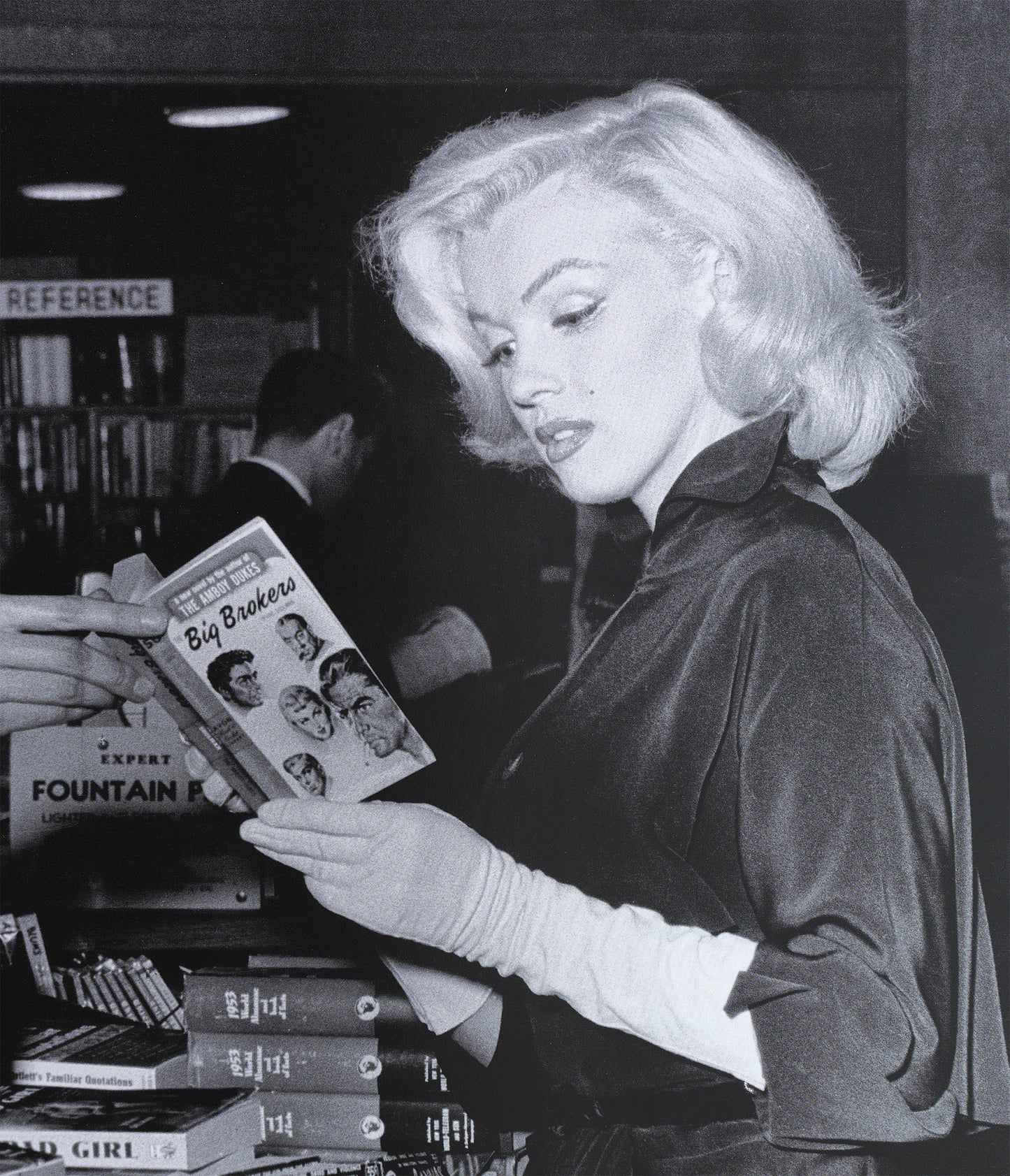 Marilyn Monroe in a Bookstore Photo Poster Framed Canvas Print, Sunset Boulevard, Los Angeles Photos, Vintage Poster, Artwork wall art