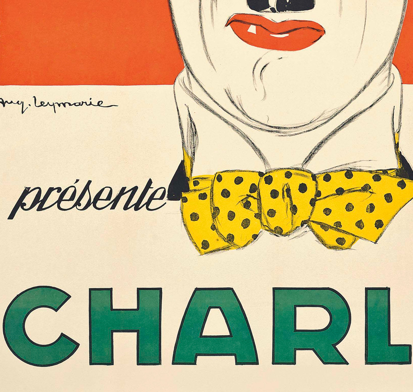 Charlie Chaplin, Charlot Poster Print Canvas, 1917 Vintage Movie Poster, by Auguste Louis Leymarie, Film Advertising Poster, Canvas Wall art