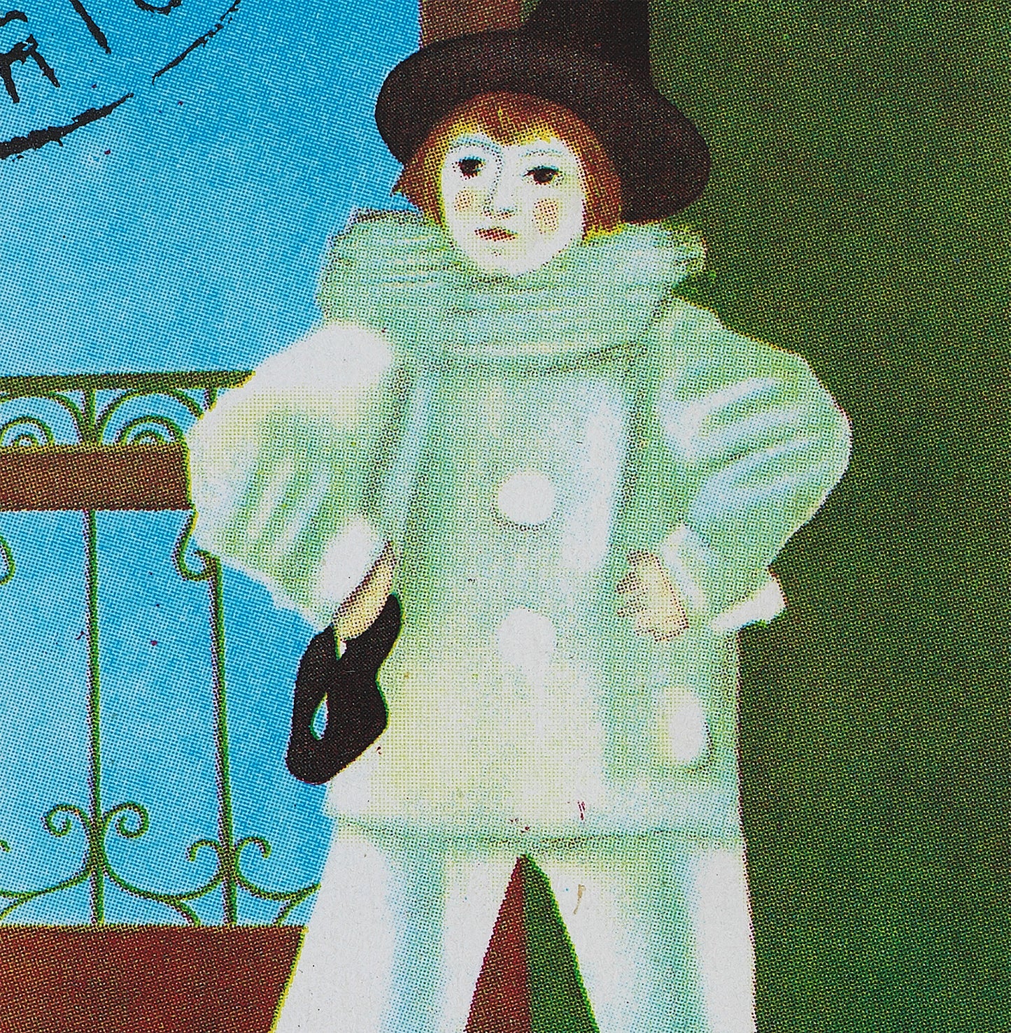 Pierrot, Centenary of Pablo Picasso Stamp Art Postage, Painting by Pablo Picasso, Vintage Poster, Central Africa, Travel Poster Prints, gift