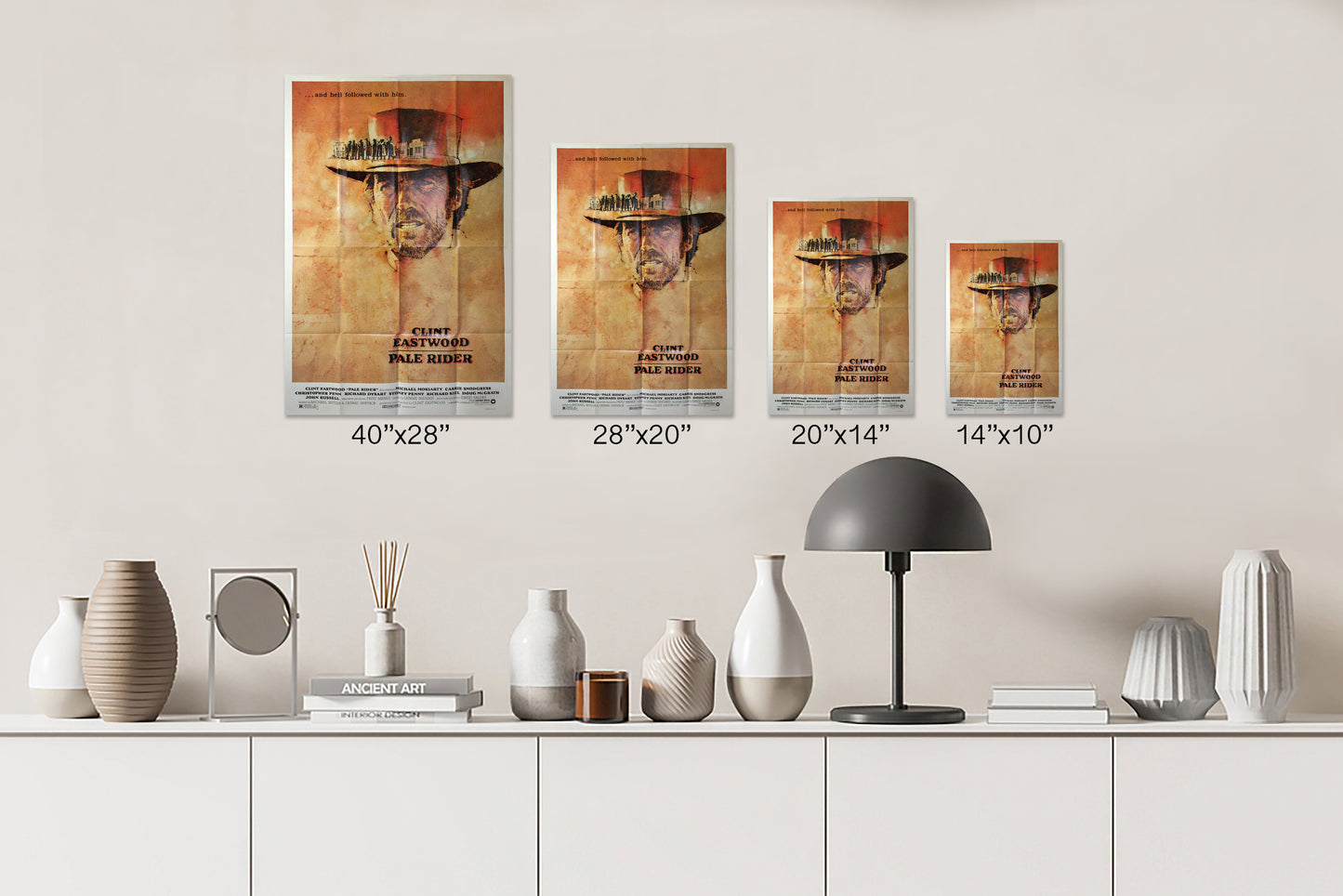 Pale Rider (1985) Advertising Poster Print Canvas, Clint Eastwood Pale Rider Hat, Modern Art, Abstract Art, Wall art decor Canvas