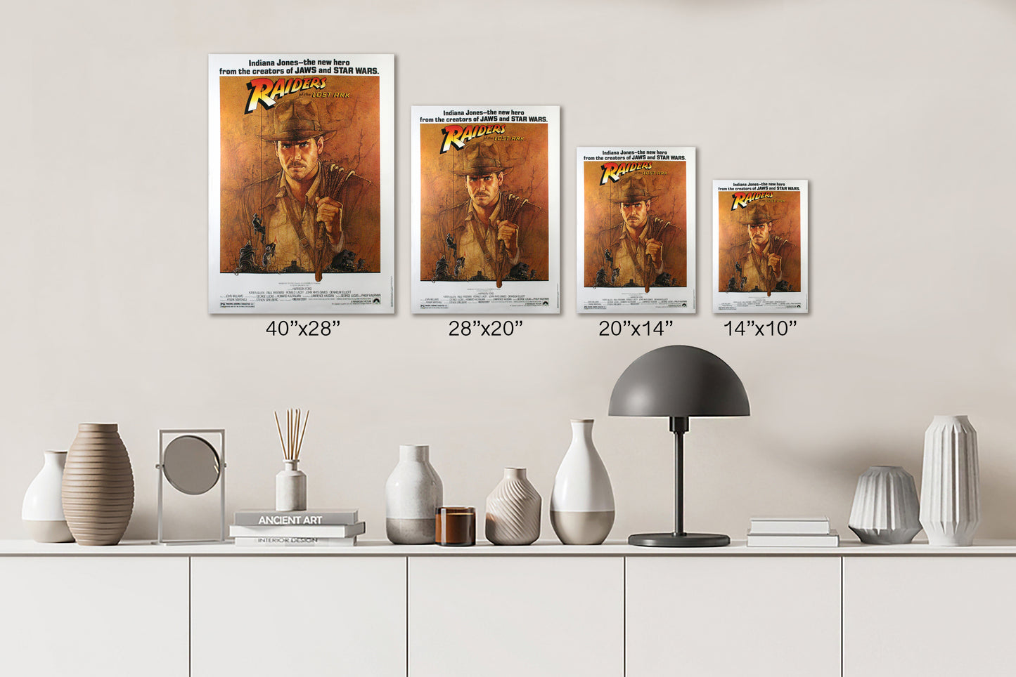 Indiana Jones Movie Poster Print Canvas, Raiders of the Lost ark, Vintage Poster 1981, Modern Art, Abstract Art, Wall art decor Canvas