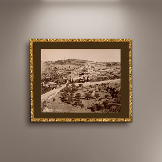 Mount of Olives Photo Printed Poster Canvas Framed, View of Jerusalem, Historical Religious Poster, Vintage Wall art