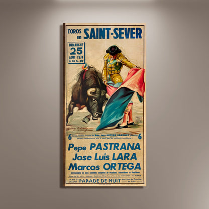 Toros en Saint Sever Bullfighting Vintage Fine Art Print Poster, Lithograph, Matador, Torero, Wall Hangings, Home Decor, Gift ideas