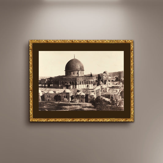 Al-Aqsa Mosque Old Photo Printed Poster Canvas Framed, View of Jerusalem, Historical Religious Poster, Vintage Wall art