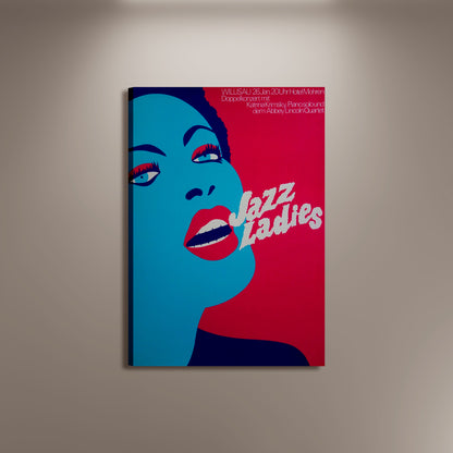 Jazz Ladies Poster Print Framed Canvas, Singing Poster, Jazz Poster, Jazz Festival, Advertising Poster, gift canvas wall art