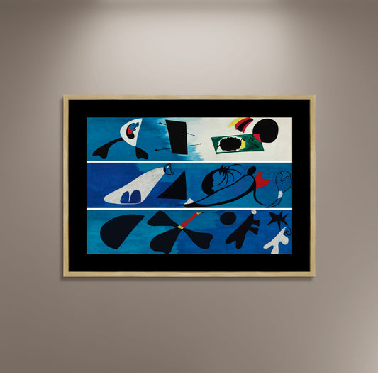 Joan Miro Paintings, Mural I, Mural II, Mural III Artwork Poster Print Framed Canvas, Surrealism Poster, Vintage Poster, Art Decor Style
