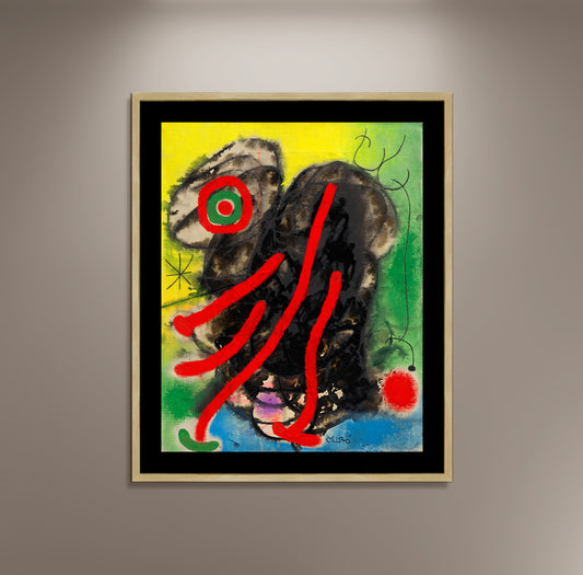 Joan Miro Paintings, Personnage Artwork Poster Print Framed Canvas, Surrealism Poster, Vintage Poster, Art Wall Decor Style, Gift canvas