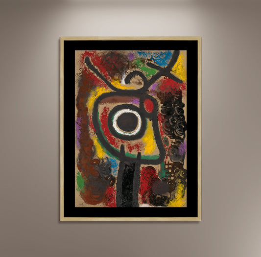 Joan Miro Paintings, Character and Bird Poster Print Framed Canvas, Surrealism Poster, Vintage Poster, Art Wall Decor Style, Gift canvas