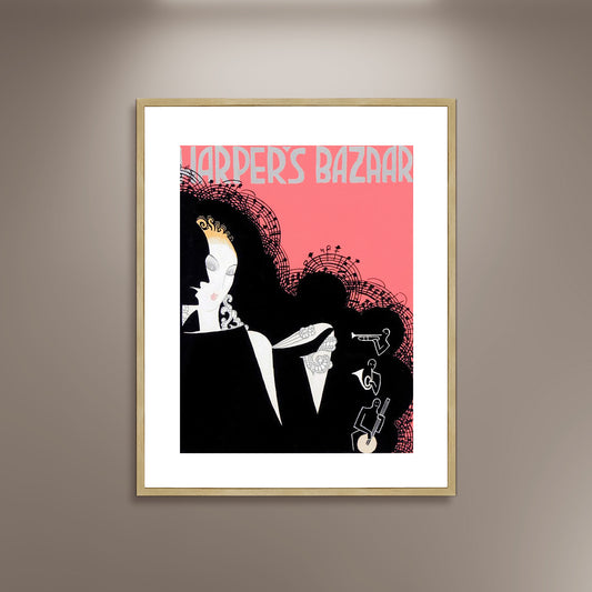 Erte, Design for the cover of Harper’s Bazaar, 1935 Poster Print Framed Canvas