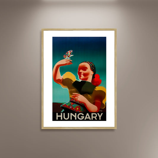 Hungary Travel Poster Print Framed Canvas, Hungary Art Print, Tourism Poster, Advertising Poster, gift canvas wall art