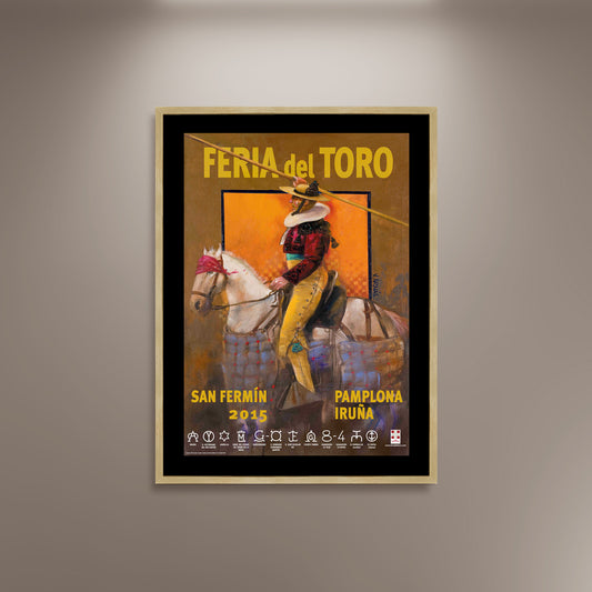 Feria Del Toro Spanish Poster Print Framed Canvas, San Fermin, Pamplona, Travel Poster, Vintage Poster, Wall Art, Gift Canvas