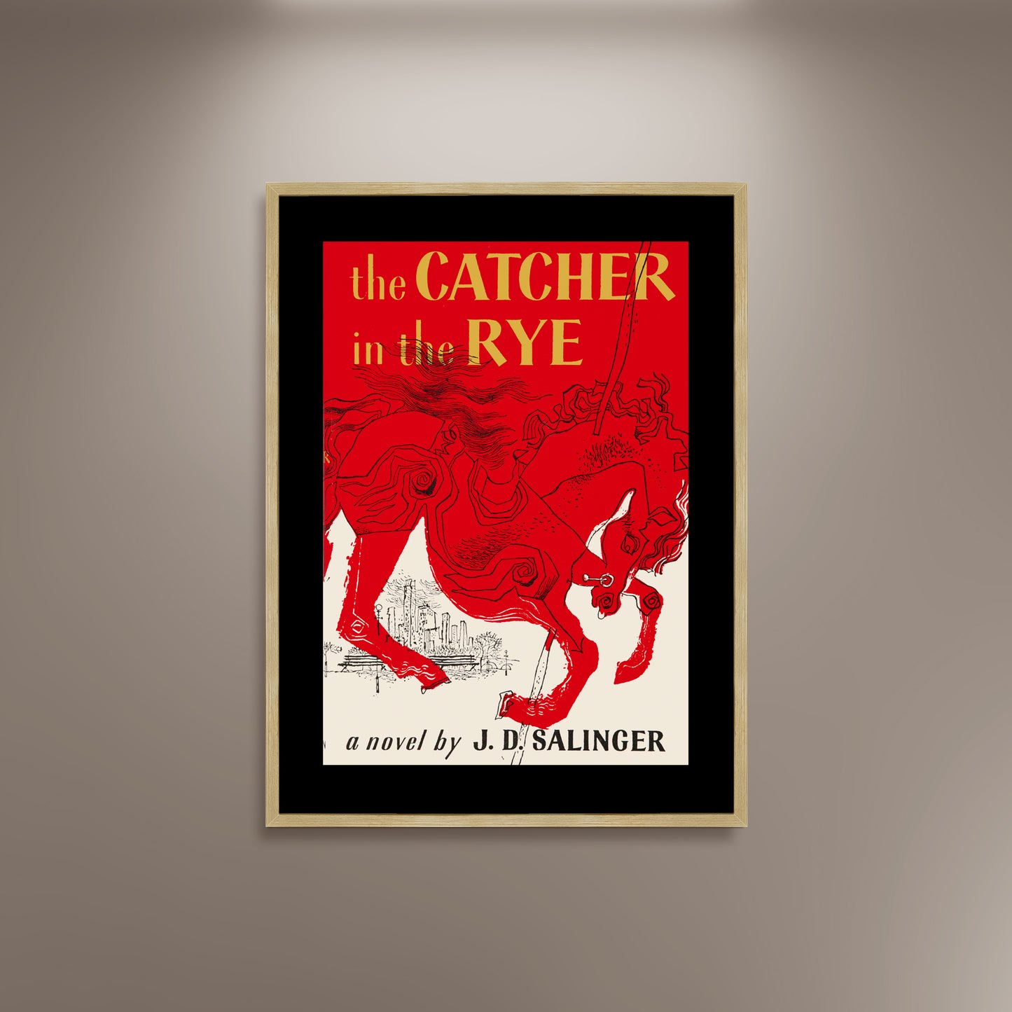 The Catcher in the Rye, Novel by J.D. Salinger Poster Print Framed Canvas, American Book Poster, Vintage Poster, gift canvas