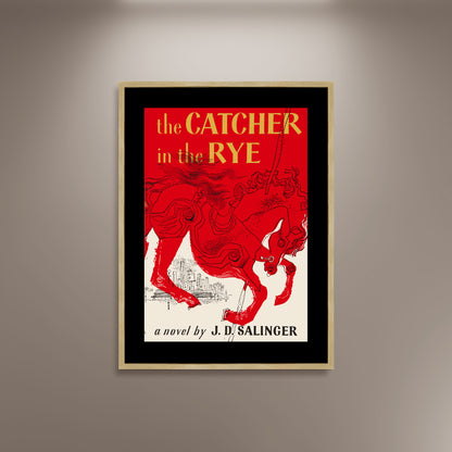 The Catcher in the Rye, Novel by J.D. Salinger Poster Print Framed Canvas, American Book Poster, Vintage Poster, gift canvas