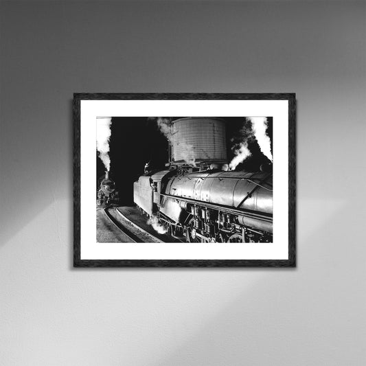 Bristol Roundhouse, Bristol, Virginia 1955 Train Photo Poster Framed Canvas, Old train pictures poster, Canvas Wall, Decor Canvas