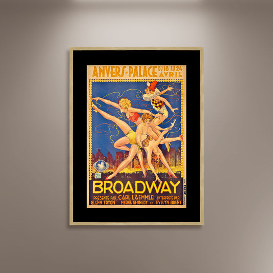 Broadway Anvers Palace Poster Print Framed Canvas, Vintage Travel Poster, Advertising Poster Wall Art Decor