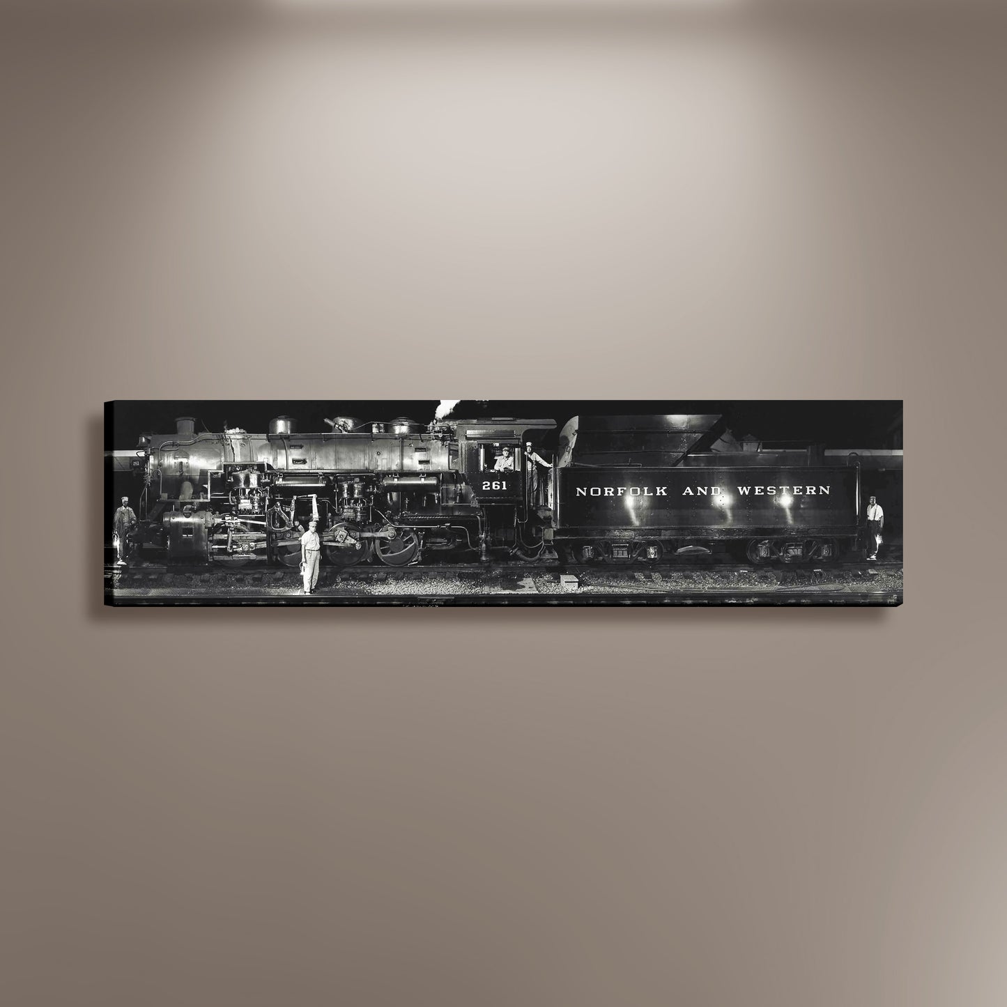 O. Winston Link S1 Switching Locomotive, NW 1980 Train Photo Poster Framed Canvas, Old train pictures poster, Canvas Wall, Decor Canvas