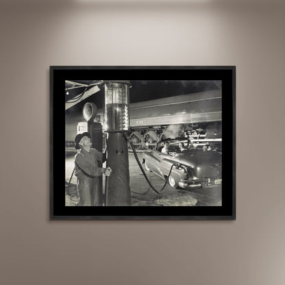 O. Winston Link (1914-2000) Sometimes the Electricity Fails, Vesuvius, Virginia Train Photo Poster Framed Canvas, Old train pictures poster, Canvas Wall, Decor Canvas