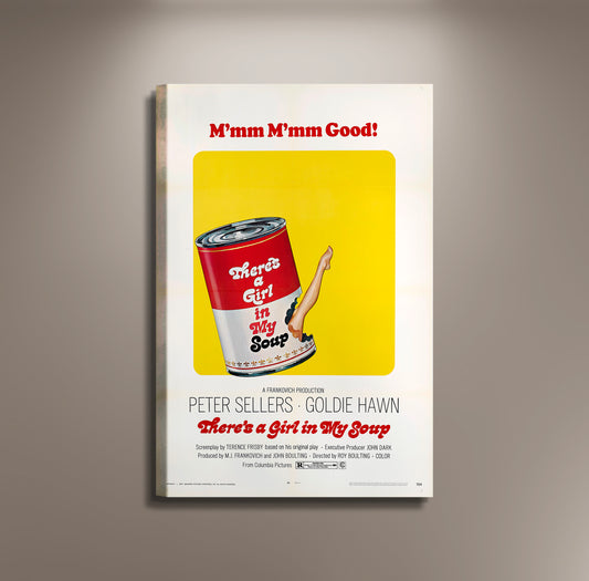 There Is A Girl In My Soup 1970 Film Poster Print Framed Canvas, Vintage Poster, Movie Poster, Canvas Wall Art, gift canvas