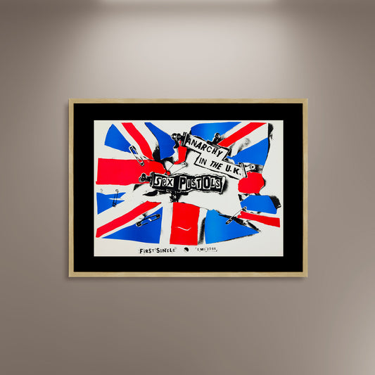 Anarchy in the UK Song by Sex Pistols Poster Print Framed Canvas, British Poster, Punk Poster, Song Poster, Vintage Poster, gift canvas