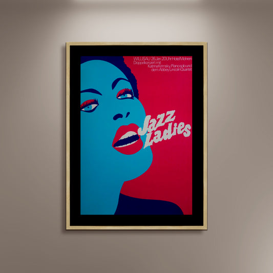 Jazz Ladies Poster Print Framed Canvas, Singing Poster, Jazz Poster, Jazz Festival, Advertising Poster, gift canvas wall art