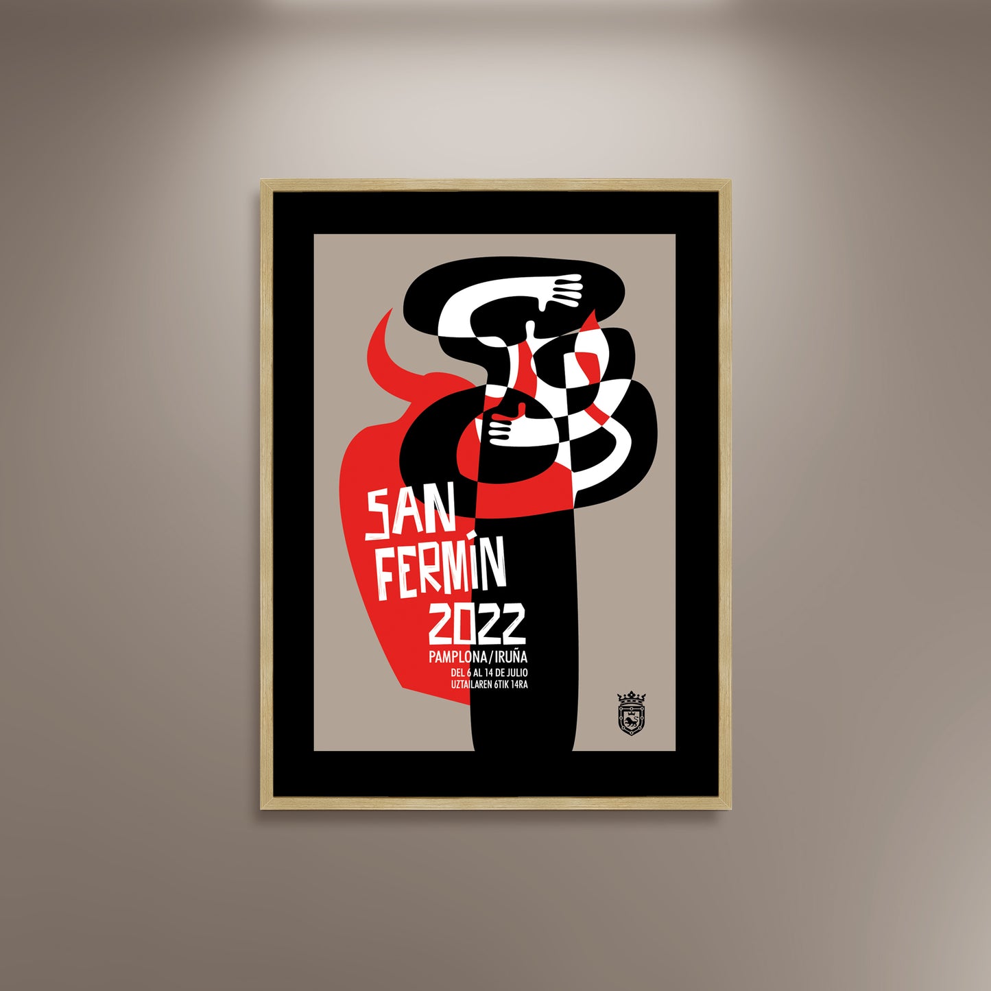 San Fermin 2022 Festival Poster Print Framed Canvas, Pamplona Poster, Spain Poster, Tourism Travel Poster, Vintage Poster