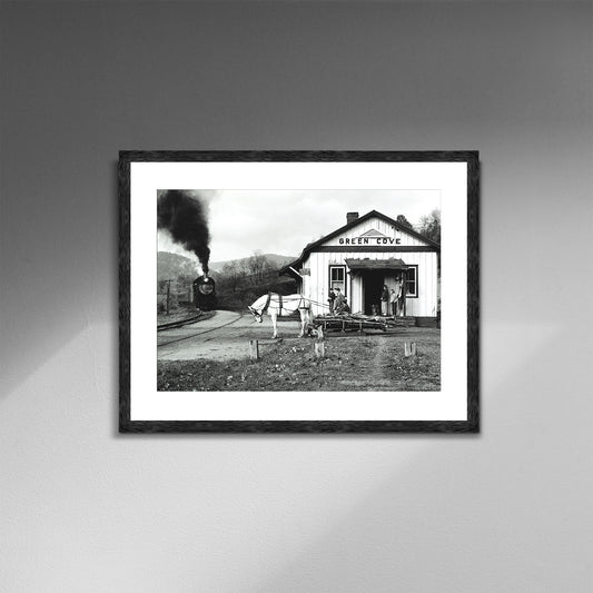 O. Winston Link Train Station Train Photo Poster Framed Canvas, Old train pictures poster, Canvas Wall, Decor Canvas