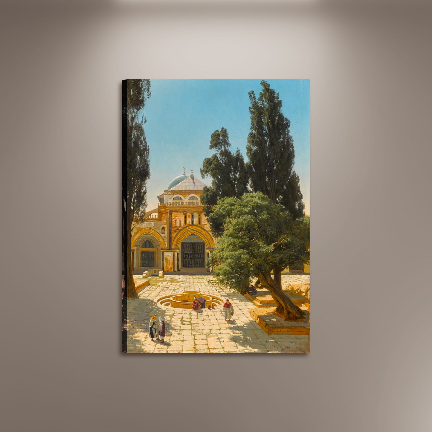 The Al-Aqsa Mosque, Jerusalem Printed Poster Canvas Framed, View of Jerusalem, Historical Religious Poster, Vintage Wall art