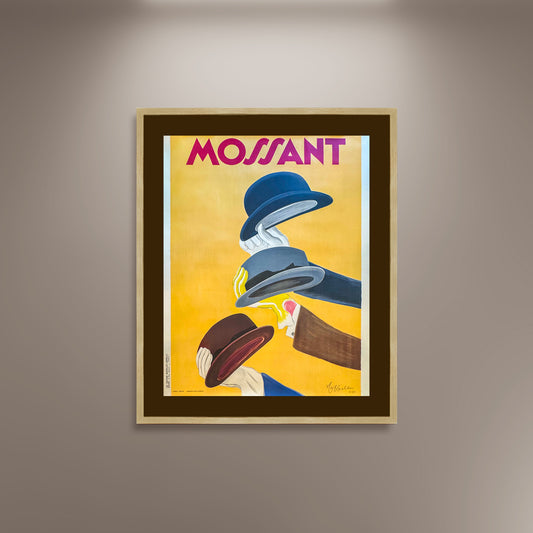 Mossant Hats French Poster Print Framed Canvas, Leonetto Cappiello, French Art Deco, Advertising Poster, gift canvas wall art