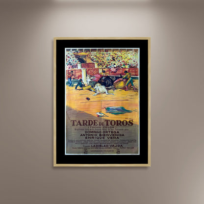 Tarde de Toros Poster Bullfighting Spanish Print Framed Canvas, Pamplona Poster, Bull Poster, Spain, Tourism Travel Poster, Vintage Poster