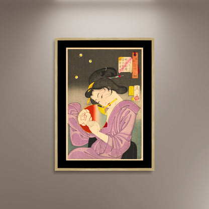 Mannerisms of a Tokyo Geisha in the Meiji Period Poster Print Framed Canvas, Japan Poster, Art Poster, gift canvas wall art