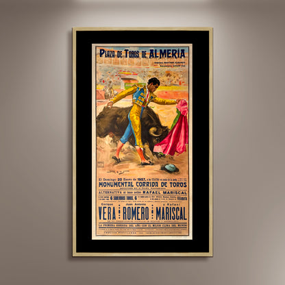 Plaza de Toros de Almeria Bullfighting Vintage Fine Art Print Poster, Lithograph, Matador, Torero, Wall Hangings, Home Decor, Gift ideas