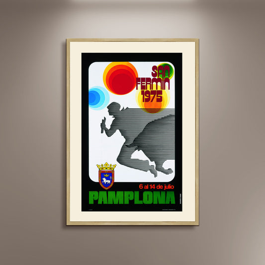 Spain 1975 San Fermin Traditional Festival Bullfighting Poster Print Framed Canvas, Pamplona, Travel Poster, Vintage Poster, Gift Canvas