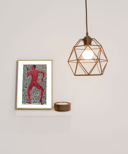 Keith Haring Fun Art Poster Print Framed Canvas, Vintage Art Poster, Graffiti Art Poster, Urban Poster Canvas Wall Art, gift canvas