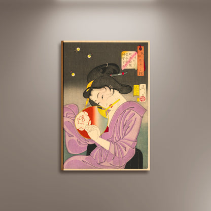 Mannerisms of a Tokyo Geisha in the Meiji Period Poster Print Framed Canvas, Japan Poster, Art Poster, gift canvas wall art