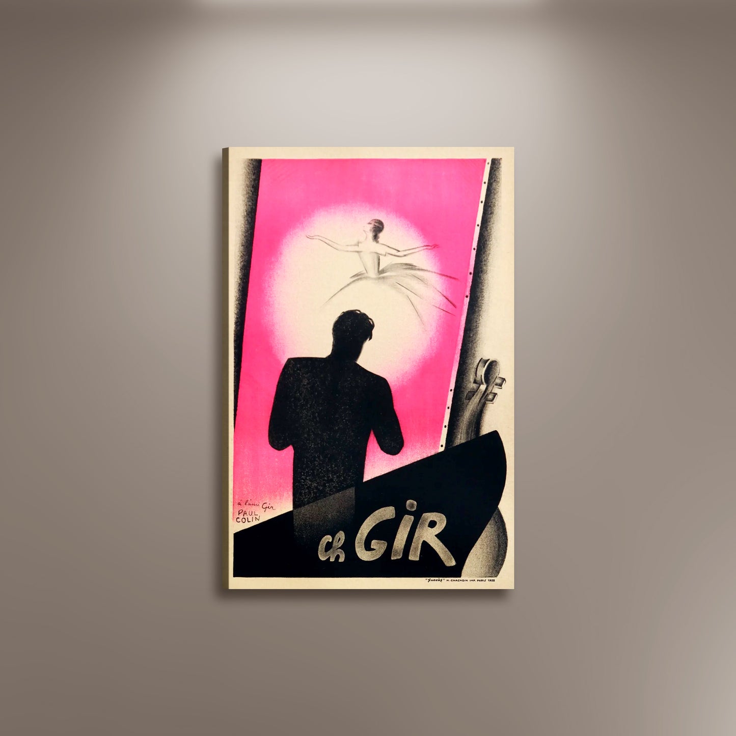 Paul Colin, To the Friend CH Gir 1928 Poster Print Framed Canvas, Vintage French Art Deco Poster, Advertising Poster, gift canvas wall art